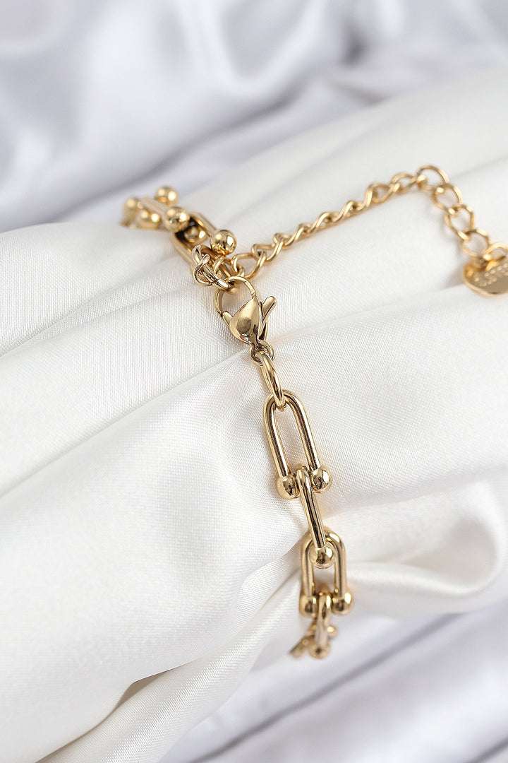 EBJ 316L Steel Tiffany Chain Model Gold Color Women's Bracelet - Chula Vista