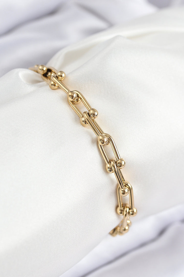 EBJ 316L Steel Tiffany Chain Model Gold Color Women's Bracelet - Chula Vista