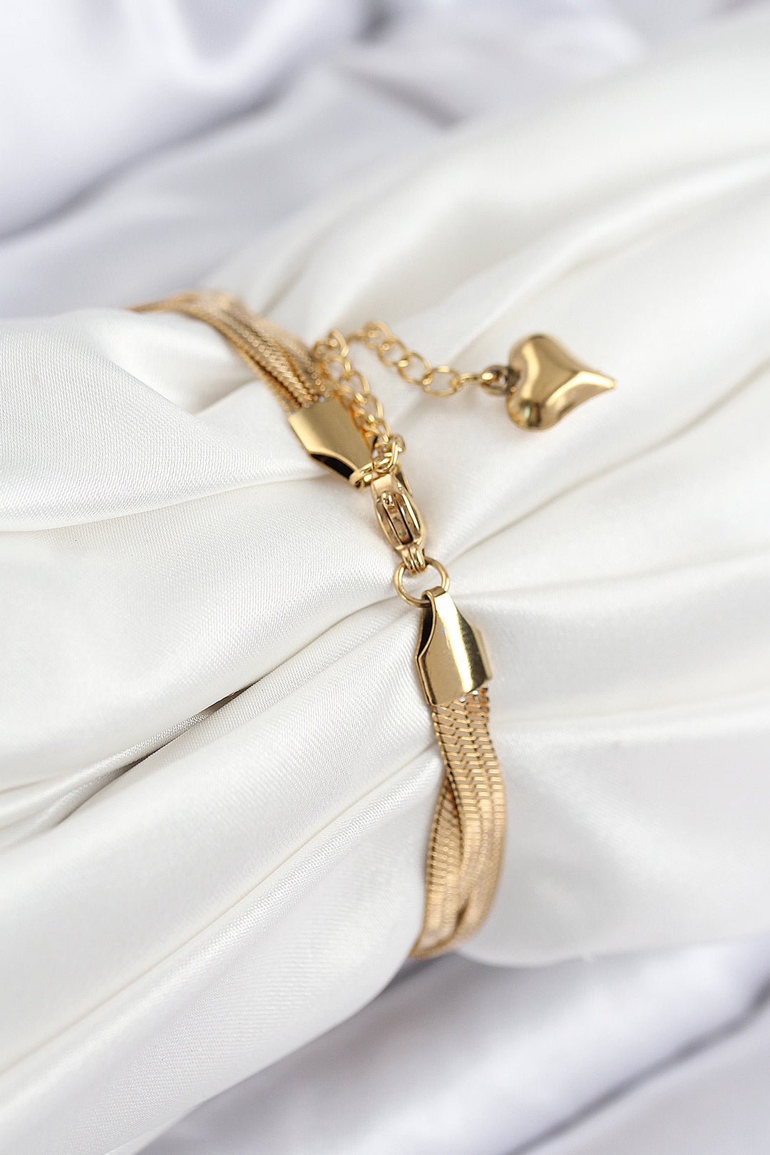 EBJ 316L Çelik Örgü İtalyan Zincir Model Gold Renk Kadın Bileklik - Bridgewater