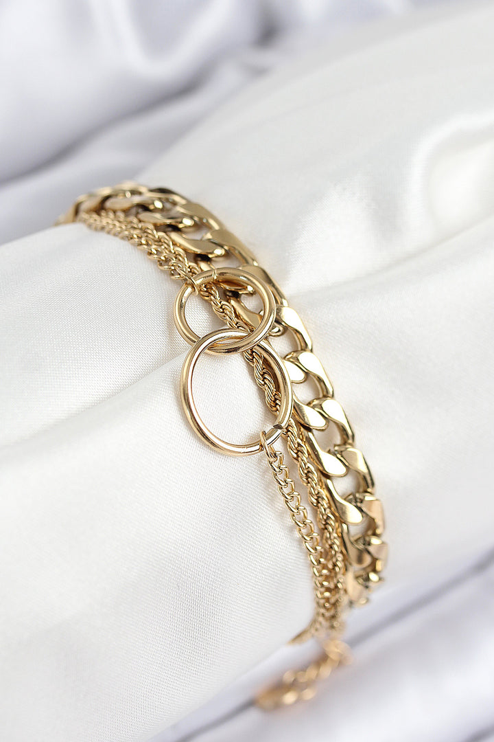 EBJ 316L Stainless Steel Multi-View Transition Ring Model Gold Color Women's Bracelet - Dunfermline