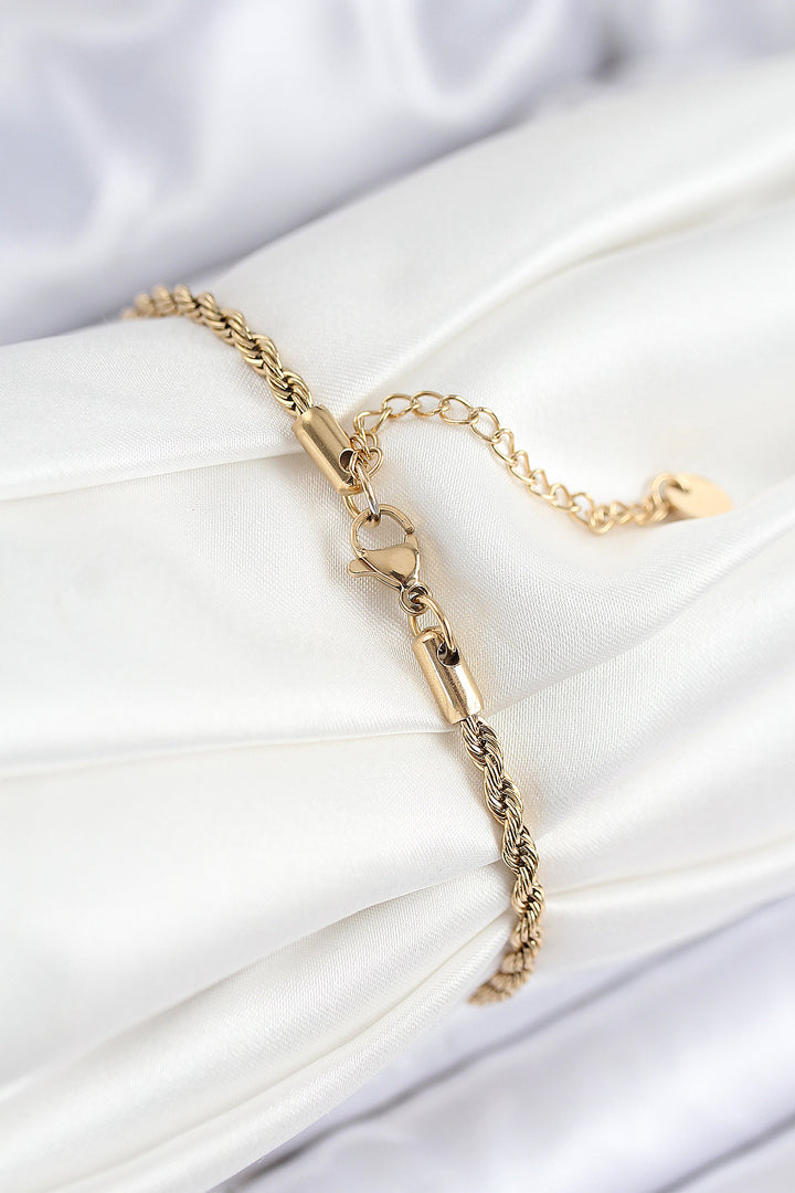 EBJ 316L Çelik Nazar Boncuğu Detaylı Yaşam Çiçeği Model Gold Renk Kadın Bileklik - Albany