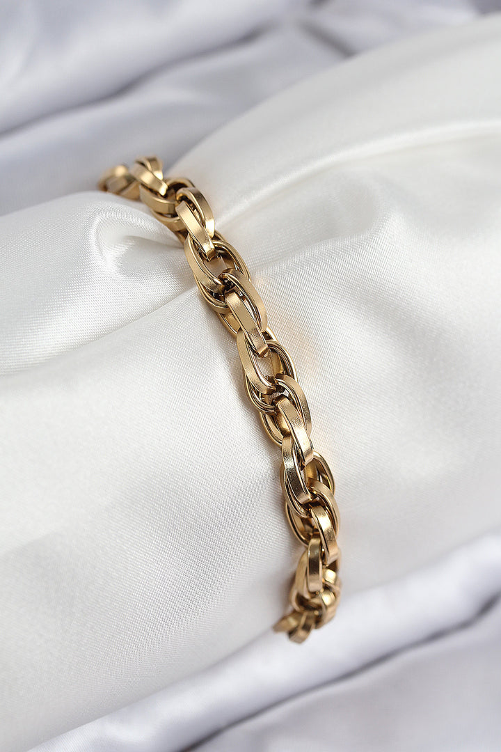 EBJ 316L Stainless Steel Mesh Model Gold Color Women's Bracelet - Euless