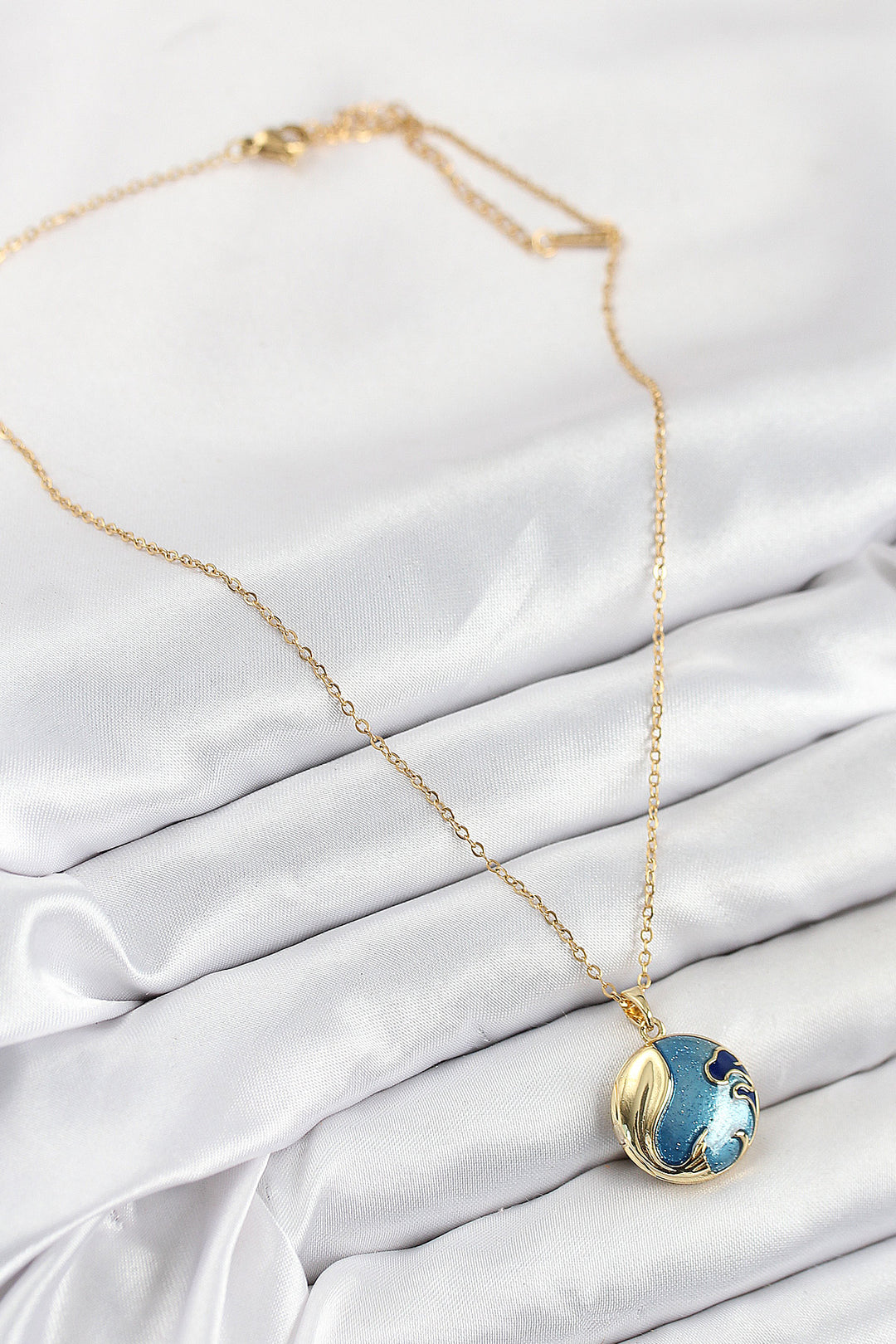 EBJ 316L Stainless Steel Sea Model Gold Color Women's Necklace with Openable Lid - Snizhne