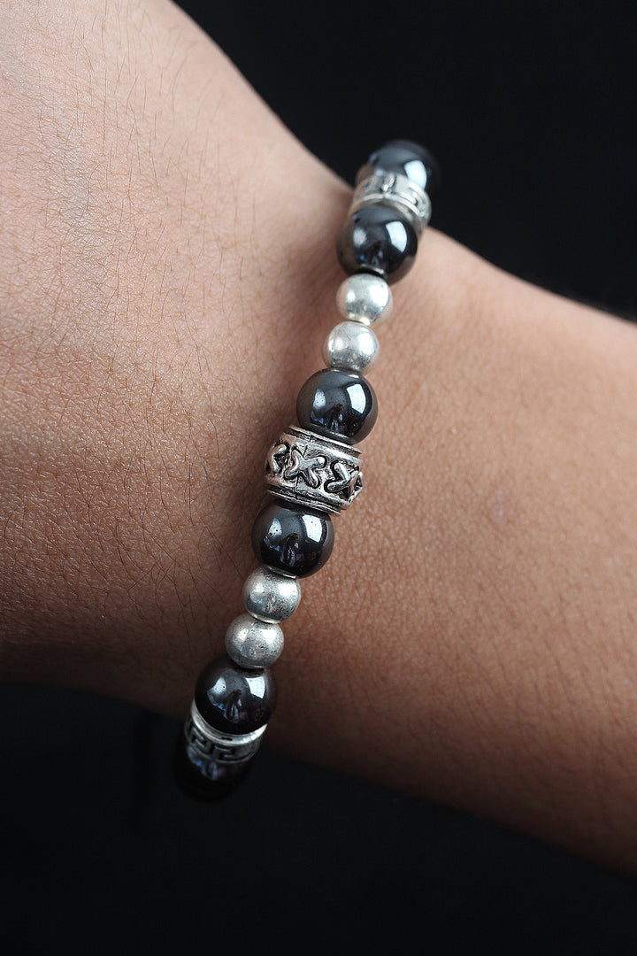 EBJ Natural Stone X Model Anthracite Color Elevator Men's Bracelet - Campobasso