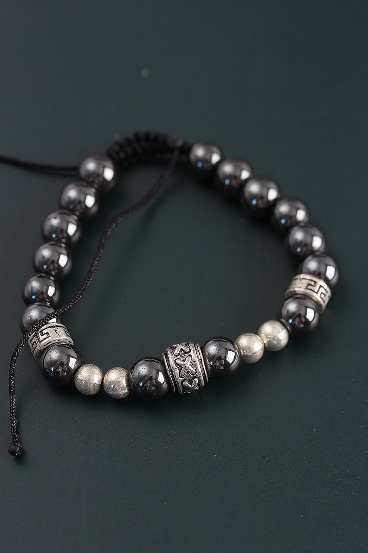 EBJ Natural Stone X Model Anthracite Color Elevator Men's Bracelet - Caivano