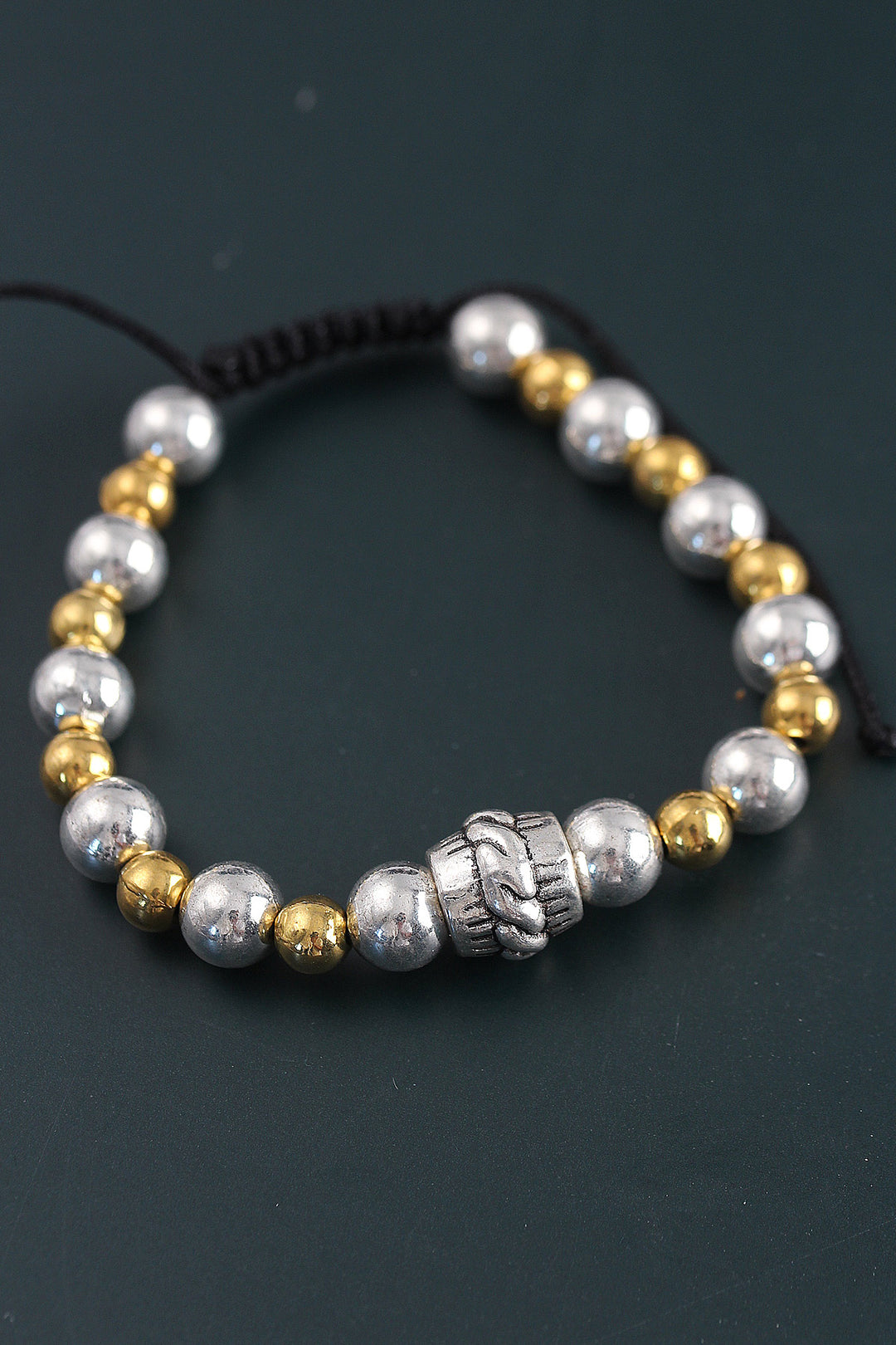 EBJ Natural Stone Spiral Model Gold and Silver Color Elevator Men's Bracelet - Néa Ionía