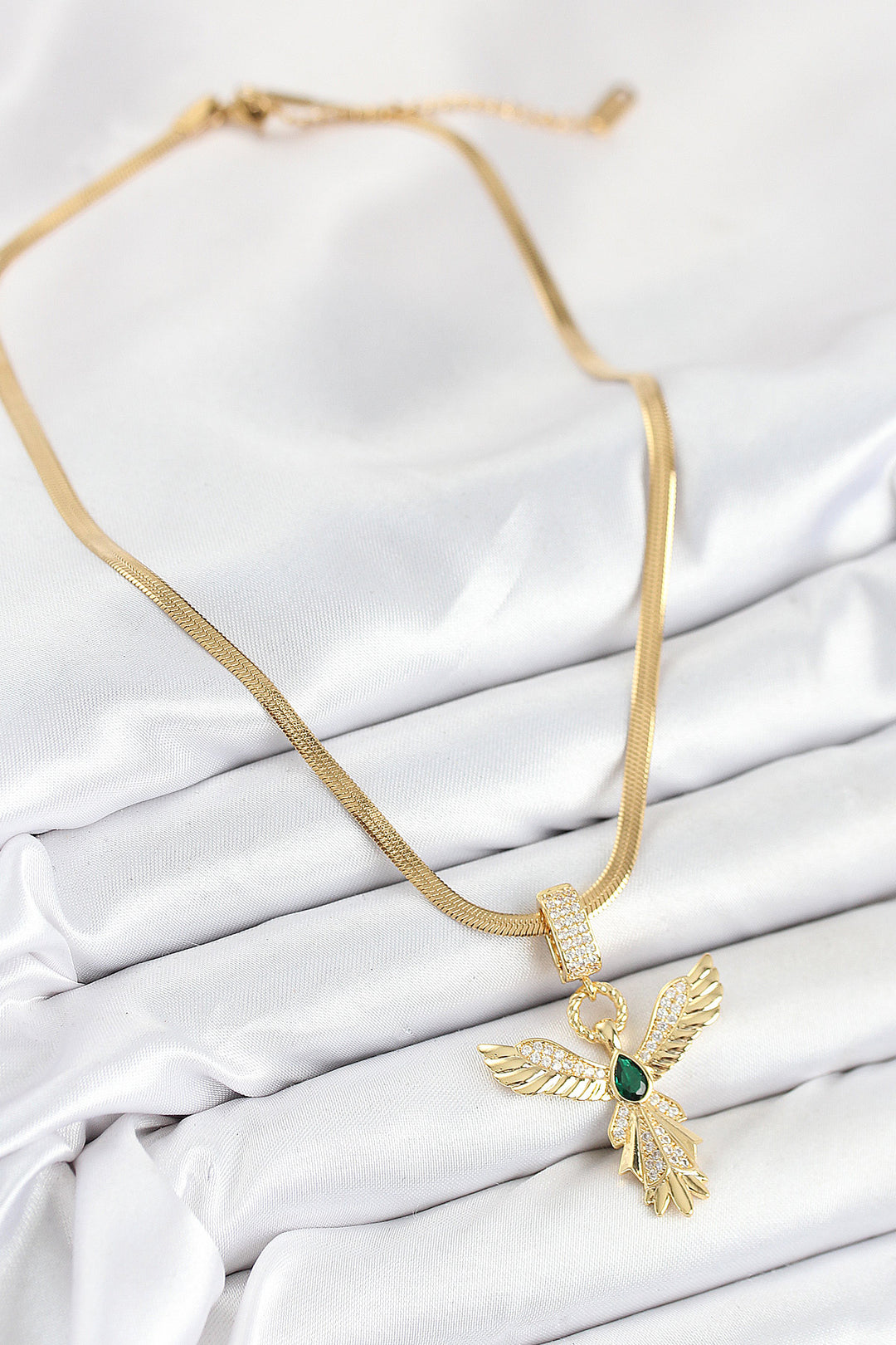 EBJ 316L Steel Angel Model Necklace with Zircon Stone in Gold Color for Women - Northampton
