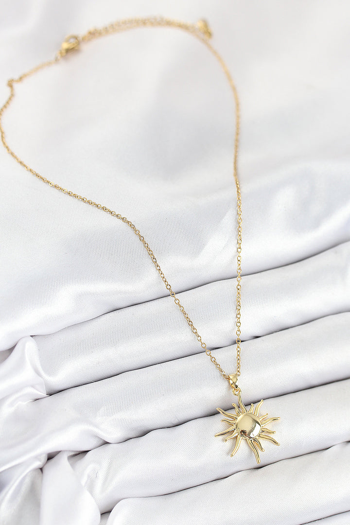 EBJ 316L Stainless Steel Sun Design Gold Color Women's Necklace - Piatra Neamţ