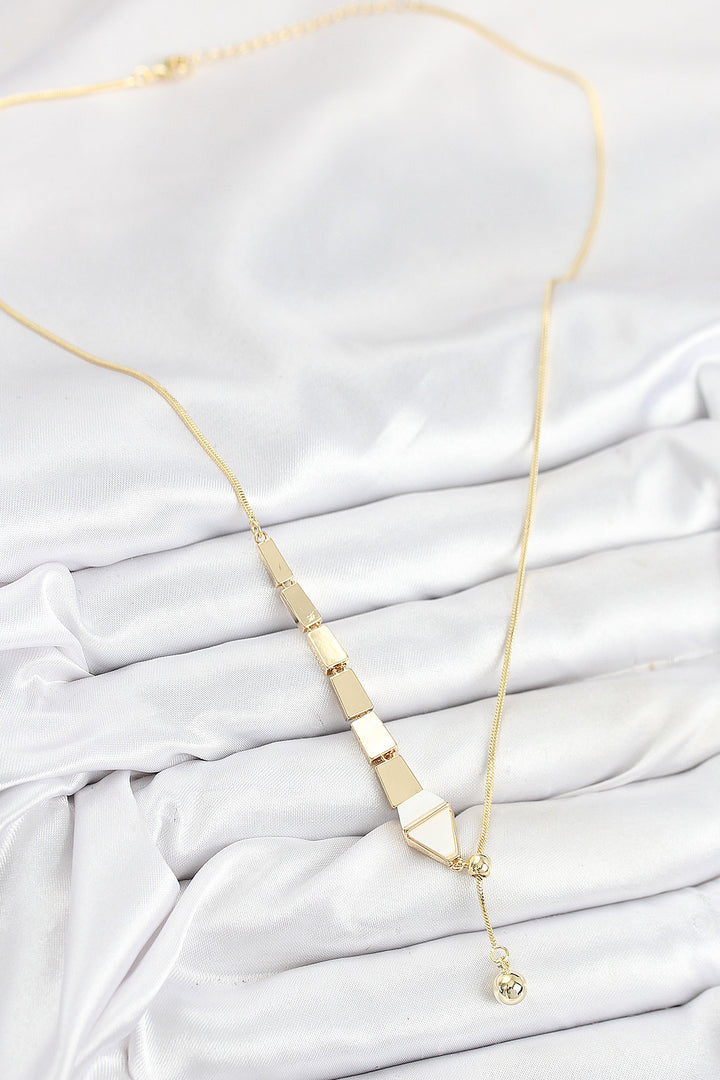 EBJ Rice Snake Model Gold Color Elevator Women's Necklace - Greenock