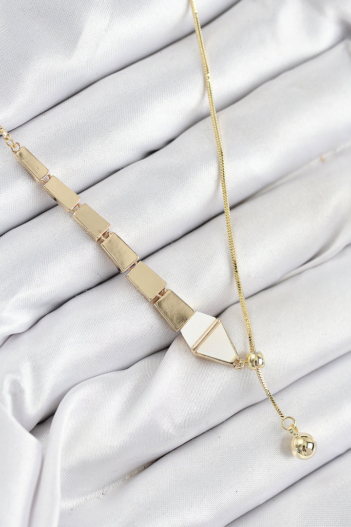 EBJ Rice Snake Model Gold Color Elevator Women's Necklace - Greenock