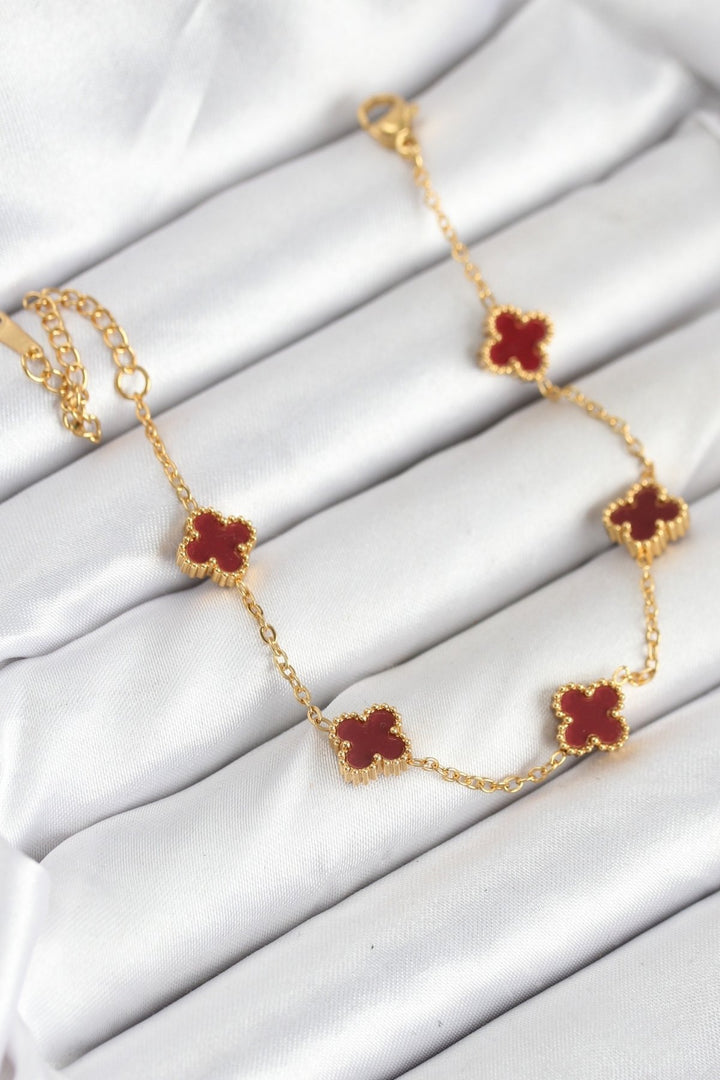 EBJ 316L Steel Gold Chain Baby Boy Burgundy Color Bracelet - Peachtree City