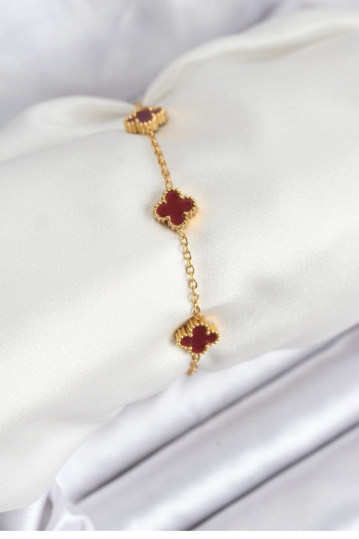 EBJ 316L Steel Gold Chain Baby Boy Burgundy Color Bracelet - Peachtree City