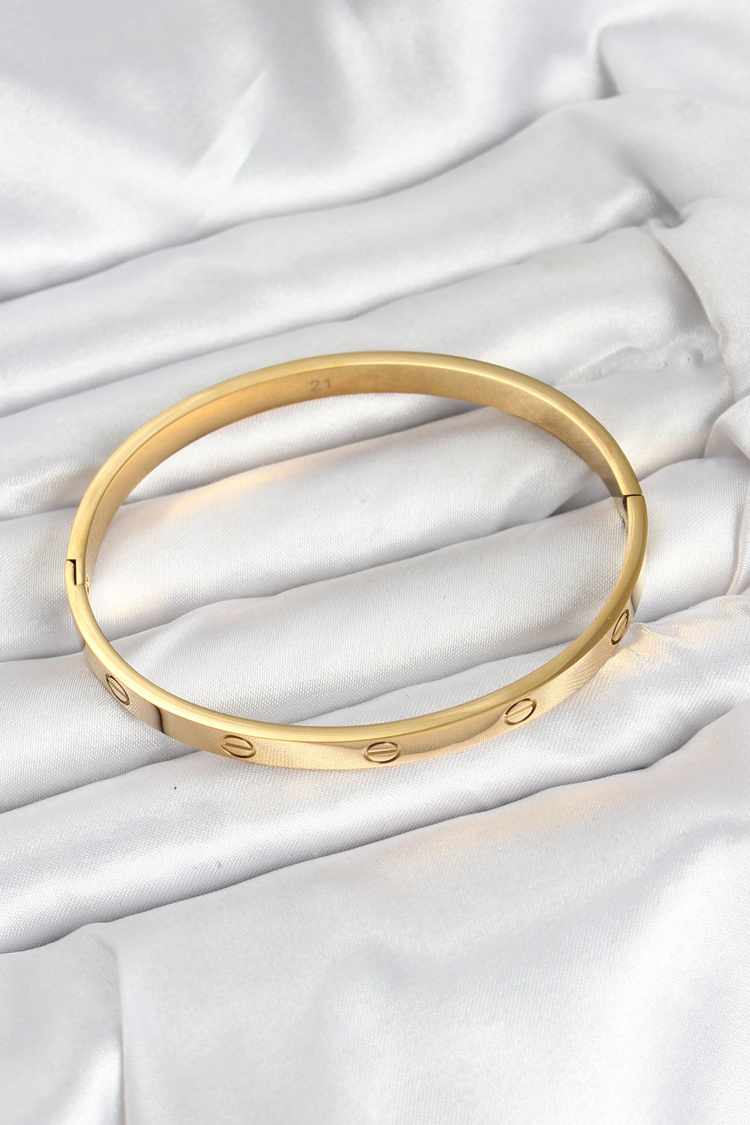EBJ 316L Steel Gold Color 65 mm Women's Cuff Bracelet - Goch