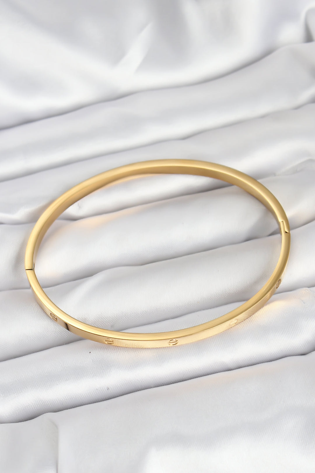 EBJ 316L Steel Gold Color 65 mm Thin Women's Cuff Bracelet - Old Bridge
