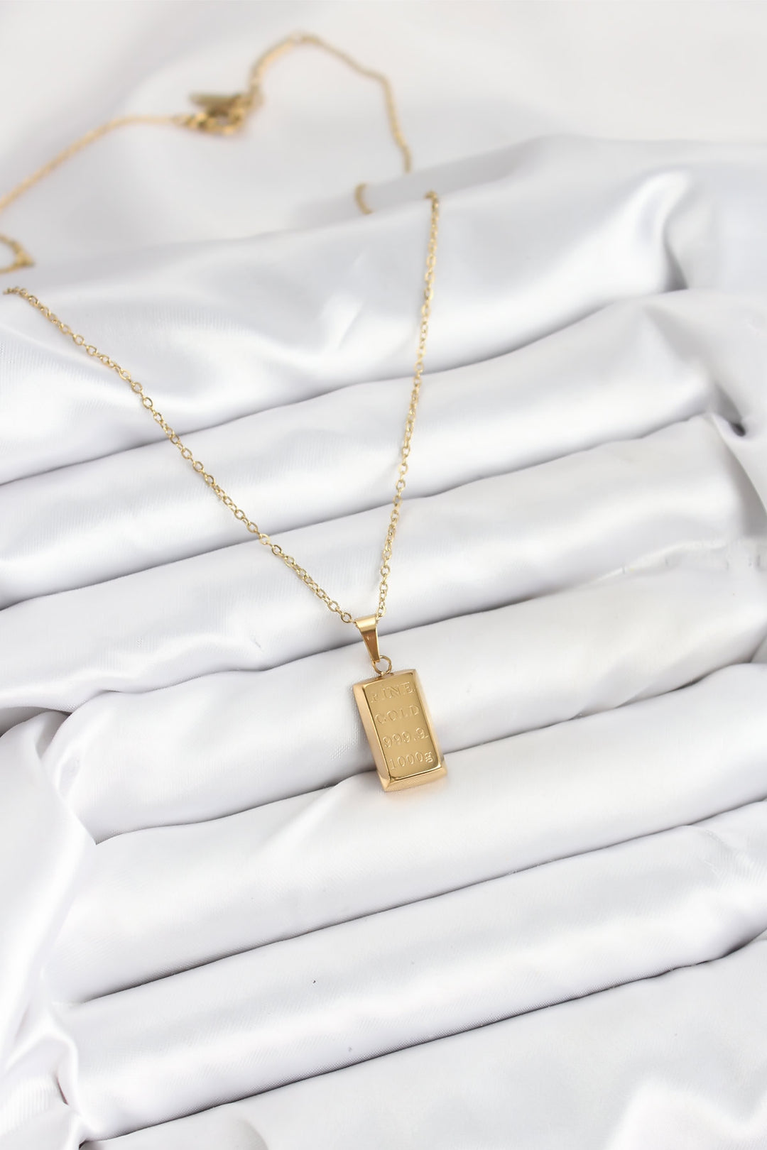 EBJ 316L Steel Chain Gold Color Ingot Gold Model Women's Necklace - Slatina