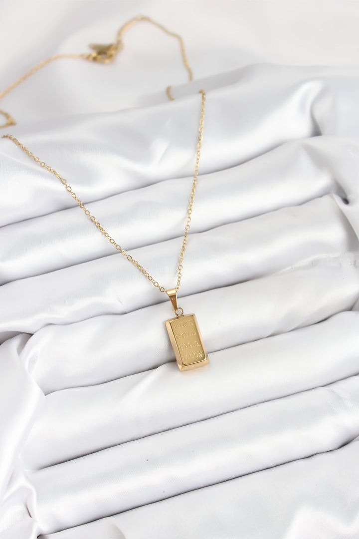 EBJ 316L Steel Chain Gold Color Ingot Gold Model Women's Necklace - Slatina