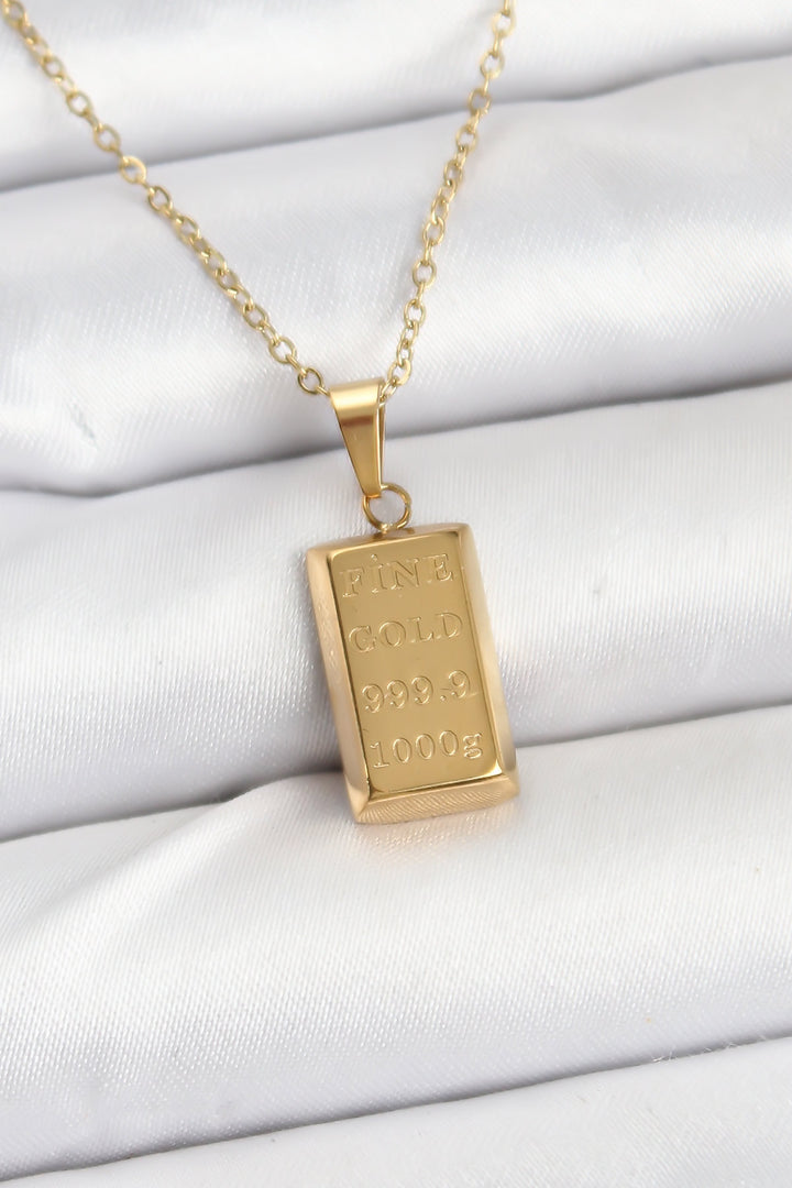 EBJ 316L Steel Chain Gold Color Ingot Gold Model Women's Necklace - Slatina