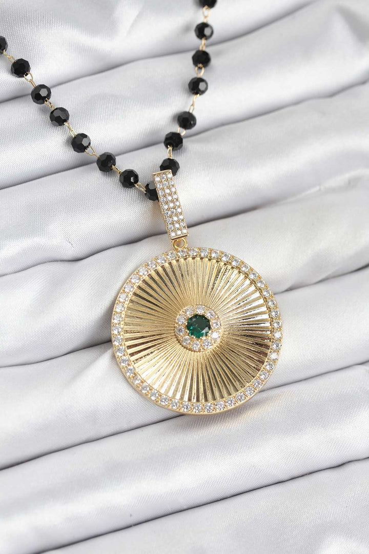 EBJ 316L Stainless Steel Chain Women's Necklace with Crystal Beads - Mérida