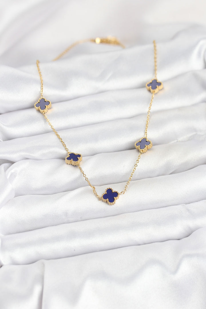 EBJ 316L Çelik Zincir Gold Renk Lacivert Baby Boy Yonca Kadın Kolye - Kirchheim unter Teck