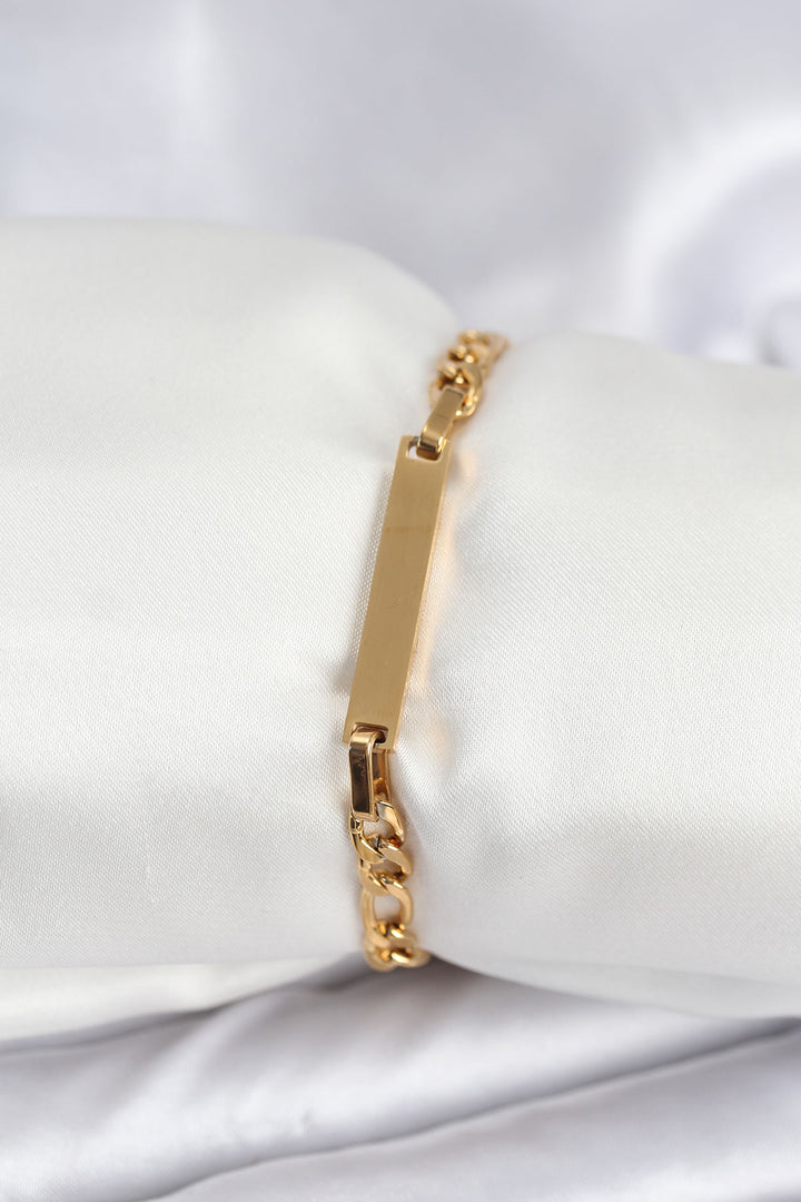 EBJ 316L Steel Gold Color Bracelet Suitable for Writing Text for Women - Francisco I. Madero