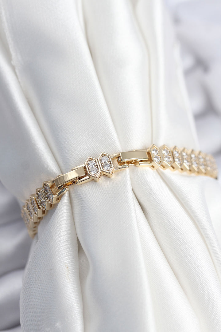 EBJ Rice VIP Series Gold Color Zircon Stone Women's Bracelet - Laval