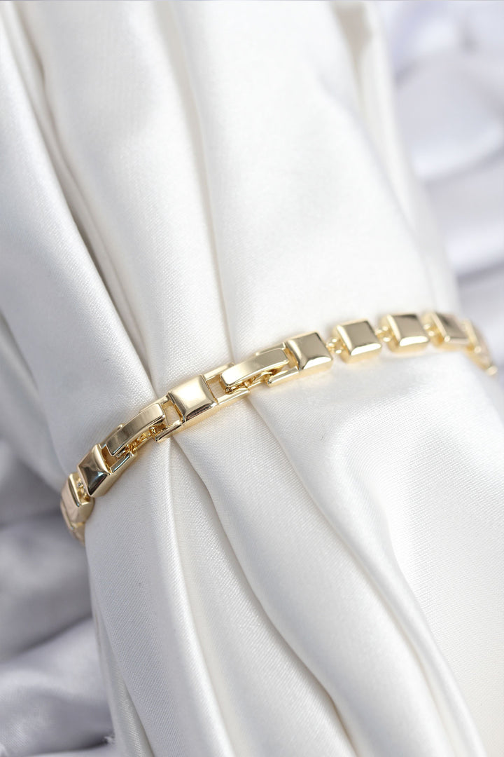 EBJ Pirinç VIP Seri Gold Renk Zirkon Taşlı Model Kadın Bileklik - Novomoskovsk