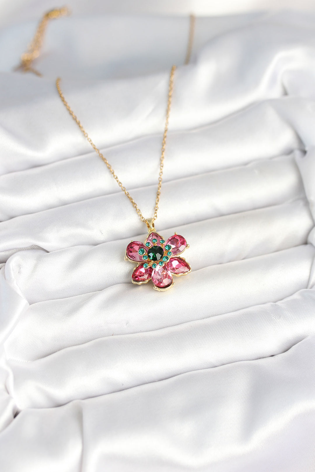 EBJ 316L Steel Chain Pink Flower Model Women's Necklace - Jiquílpan de Juárez