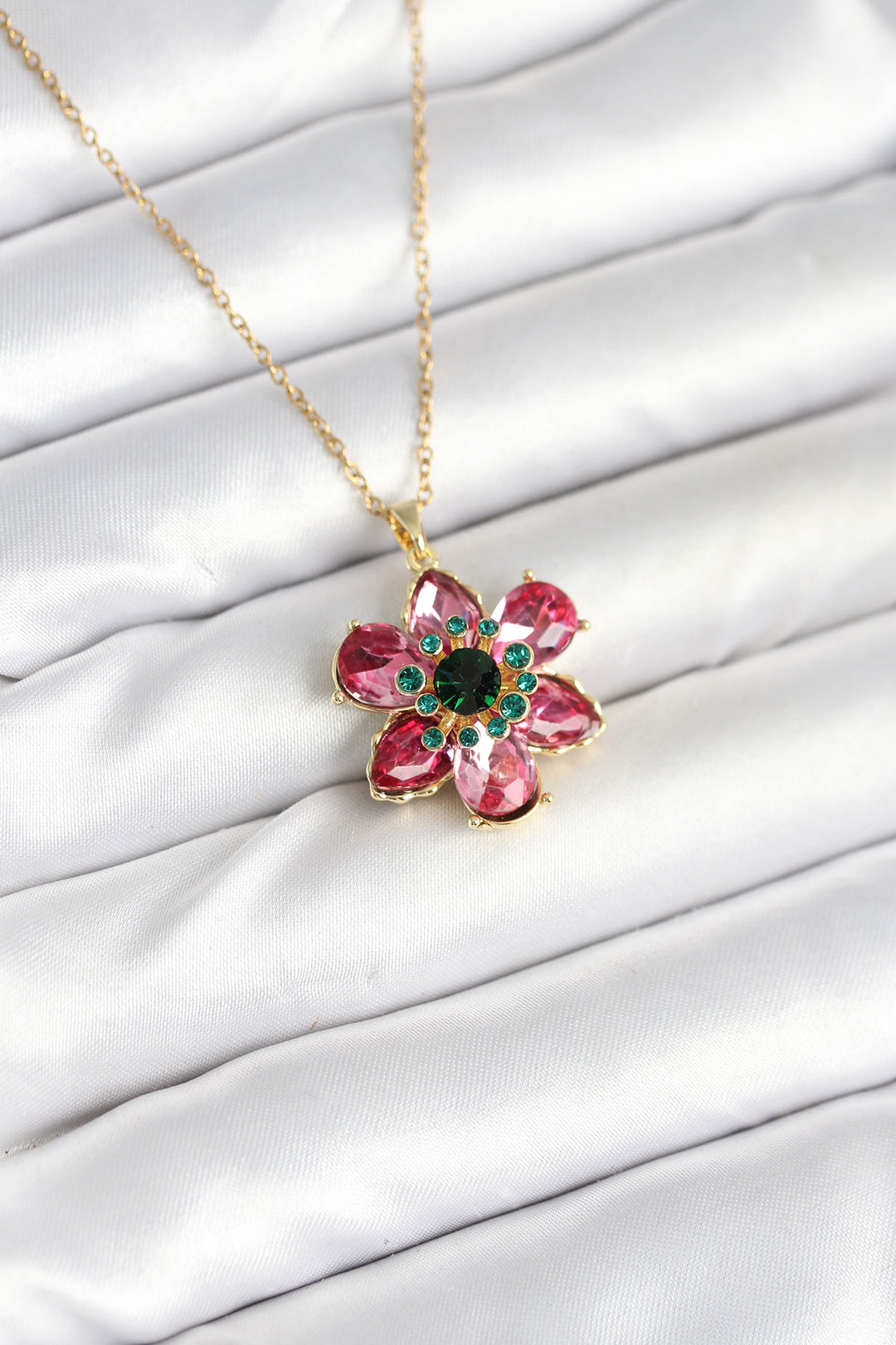 EBJ 316L Steel Chain Pink Flower Model Women's Necklace - Jiquílpan de Juárez