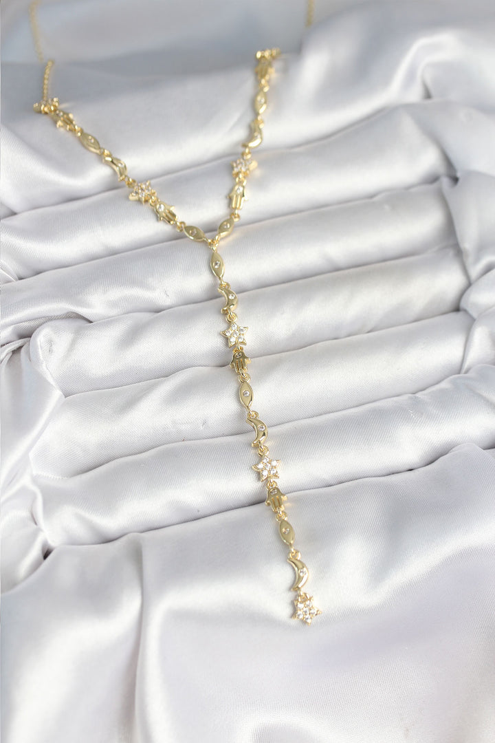 EBJ Pirinç Gold Renk Kadın Manifest Kolye - Douai