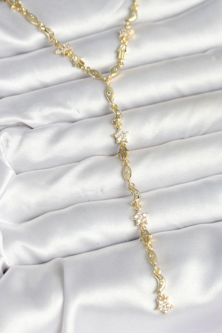 EBJ Pirinç Gold Renk Kadın Manifest Kolye - Douai