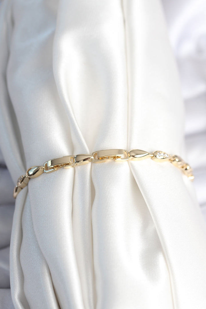 EBJ Gold Color Rice Grain Model Women's Bracelet - Castelo Branco