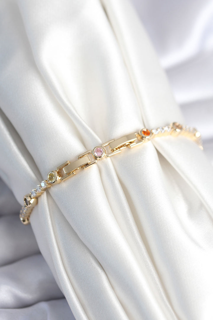 EBJ Pirinç Gold Renk Zirkon Taşlı Kadın Bileklik - Bel Air South