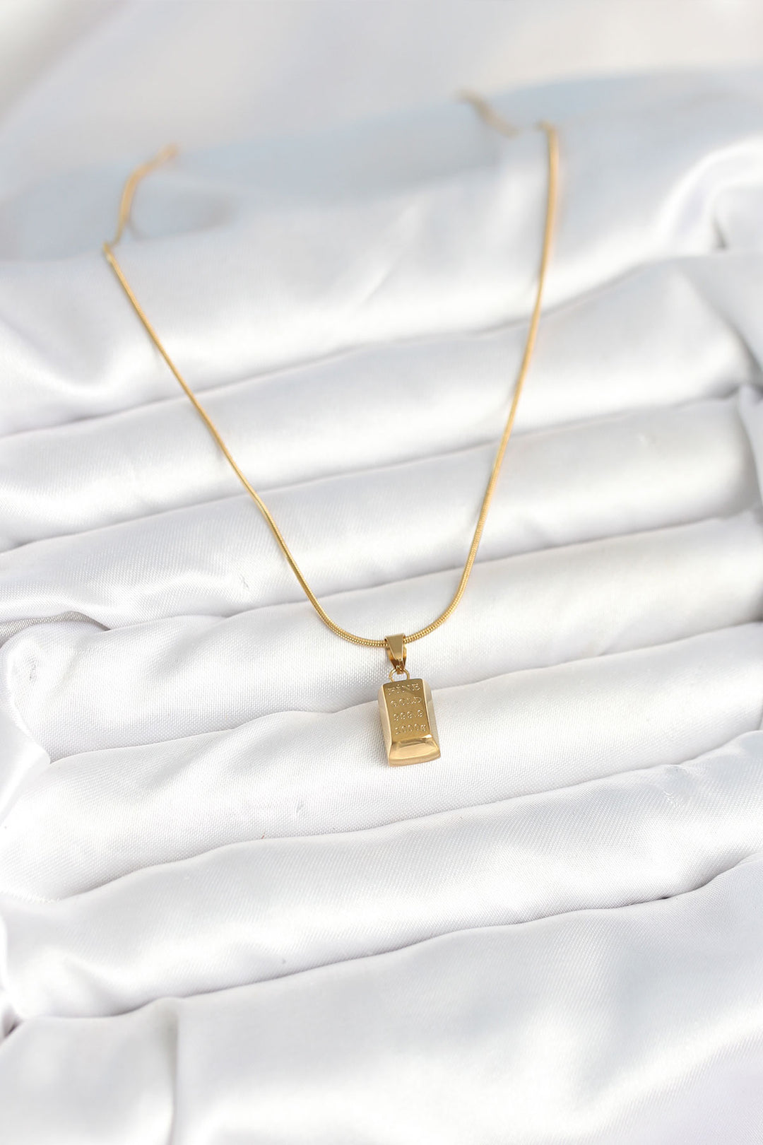 EBJ 316L Steel Gold Color Mini Ingot Gold Model Necklace - San Jose