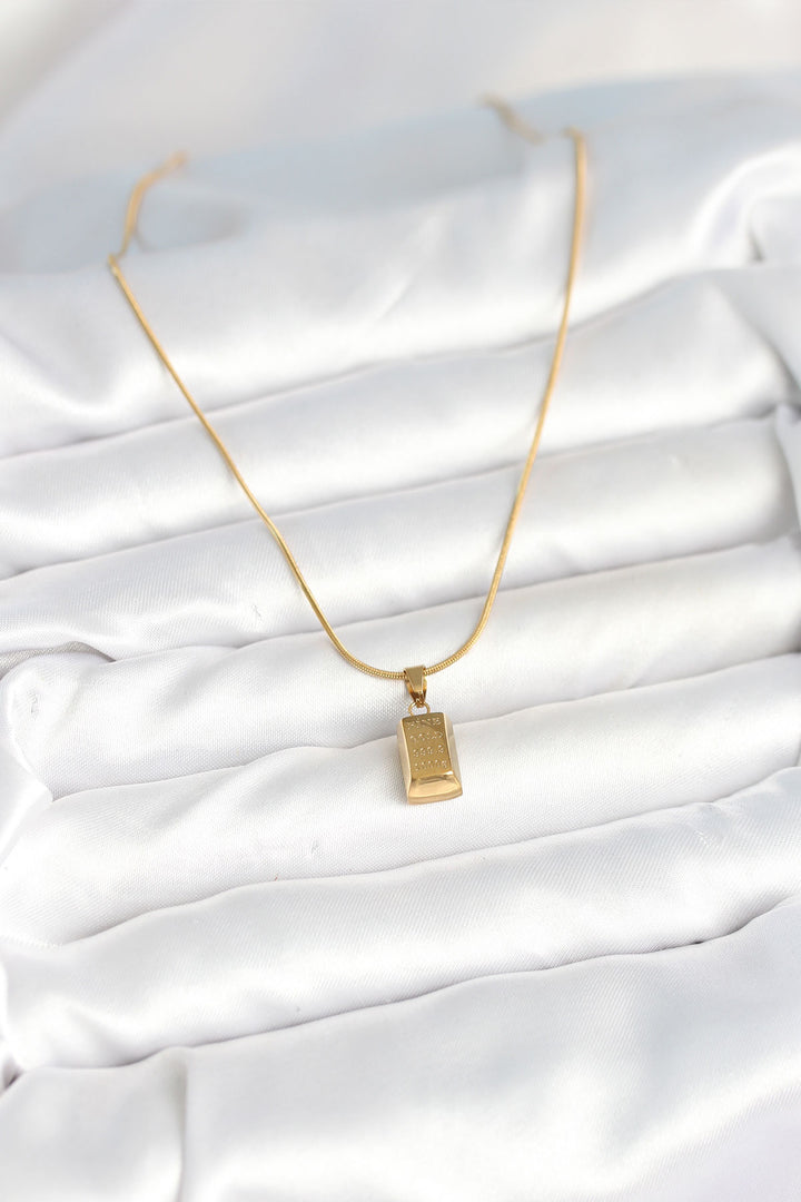 EBJ 316L Steel Gold Color Mini Ingot Gold Model Necklace - San Jose