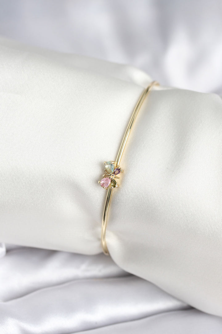 EBJ Colorful Butterfly Figure Gold Color Brass Women's Bracelet - Hoffman Estates