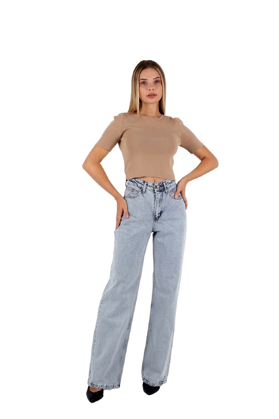 XLJ Palazzo Jean with Hidden Back Pockets and Rhinestones Mixed - Giurgiu