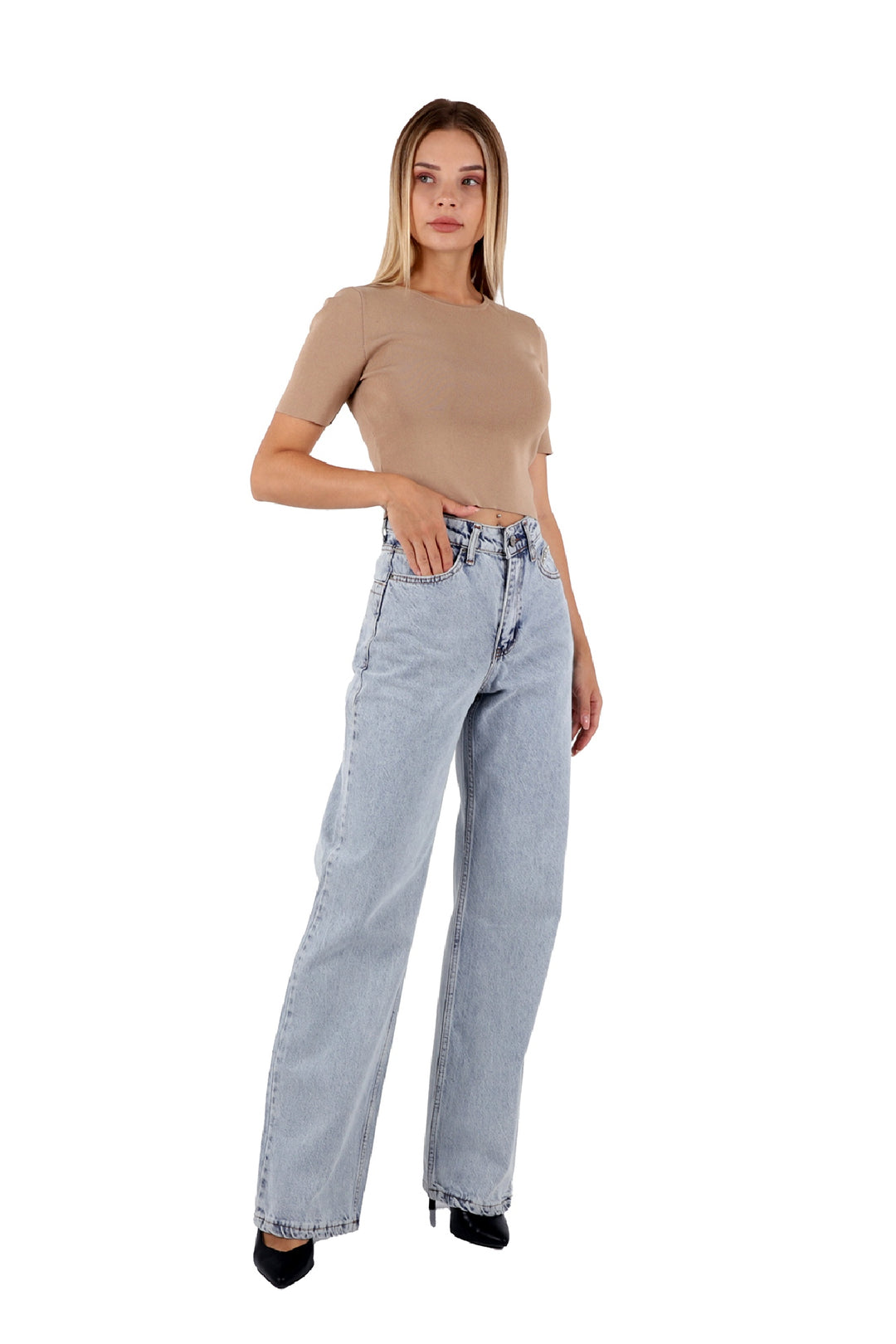 XLJ Palazzo Jean with Hidden Back Pockets and Rhinestones Mixed - Giurgiu