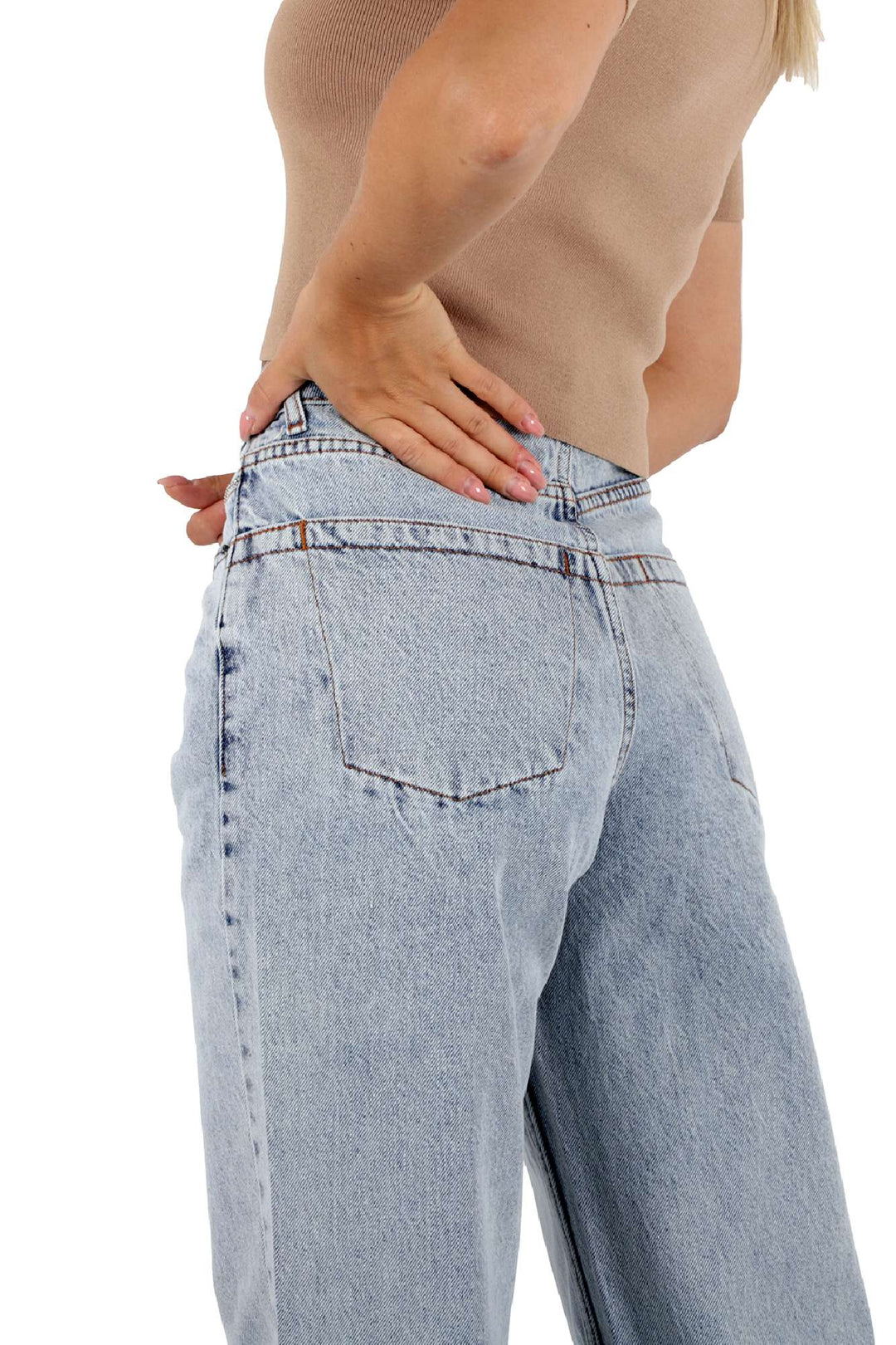 XLJ Palazzo Jean with Hidden Back Pockets and Rhinestones Mixed - Giurgiu