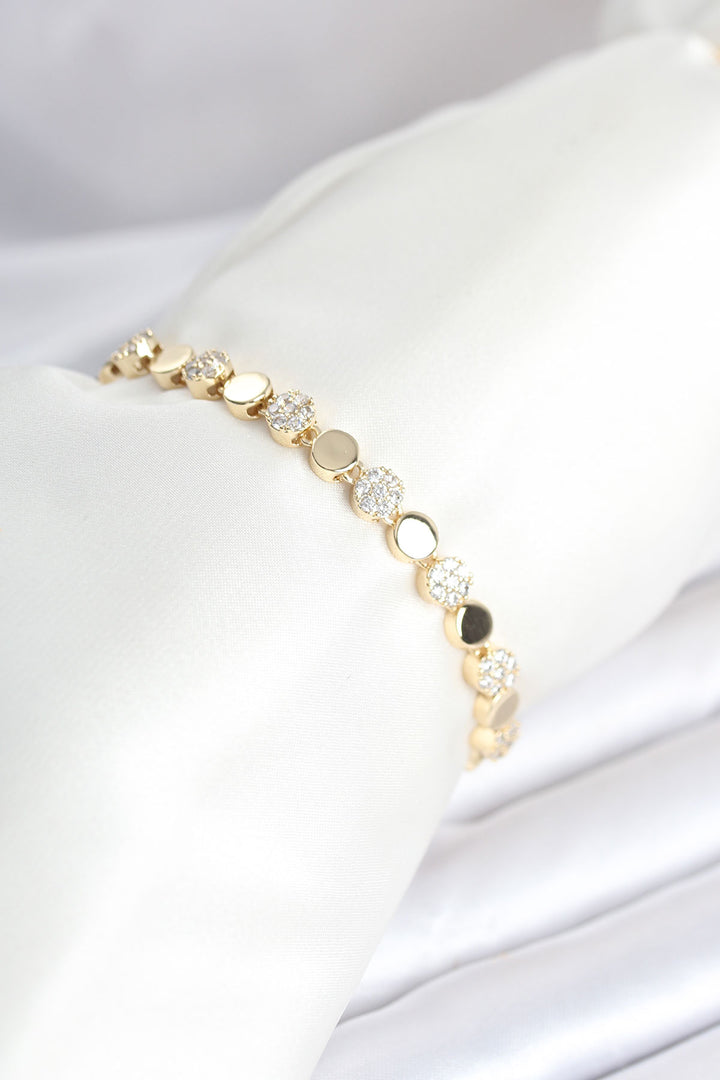 EBJ Rice Gold Color Dot Model Bracelet with Zircon Stone for Women - Korschenbroich