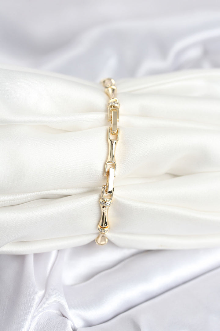 EBJ Gold Color Rice Bone Model Zircon Stone Women's Bracelet - North Bay