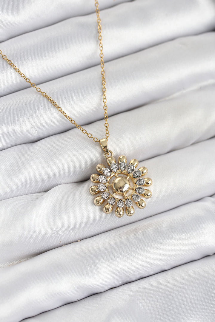 EBJ 316L Çelik Zincir Gold Renk Güneş Model Kadın Kolye - Igualada