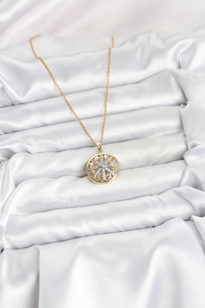 EBJ 316L Stainless Steel Chain Gold Color Zircon Stone Women's Necklace - San Ramon