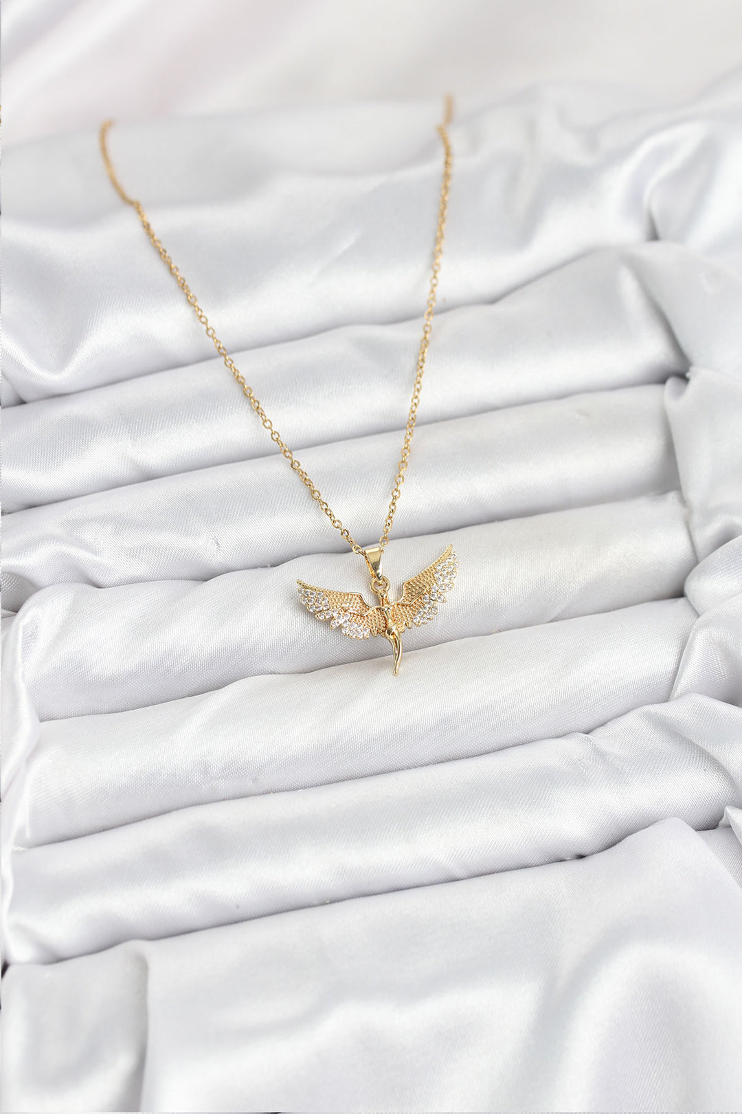 EBJ 316L Steel Chain Gold Color Angel Model Women's Necklace - Bellevue