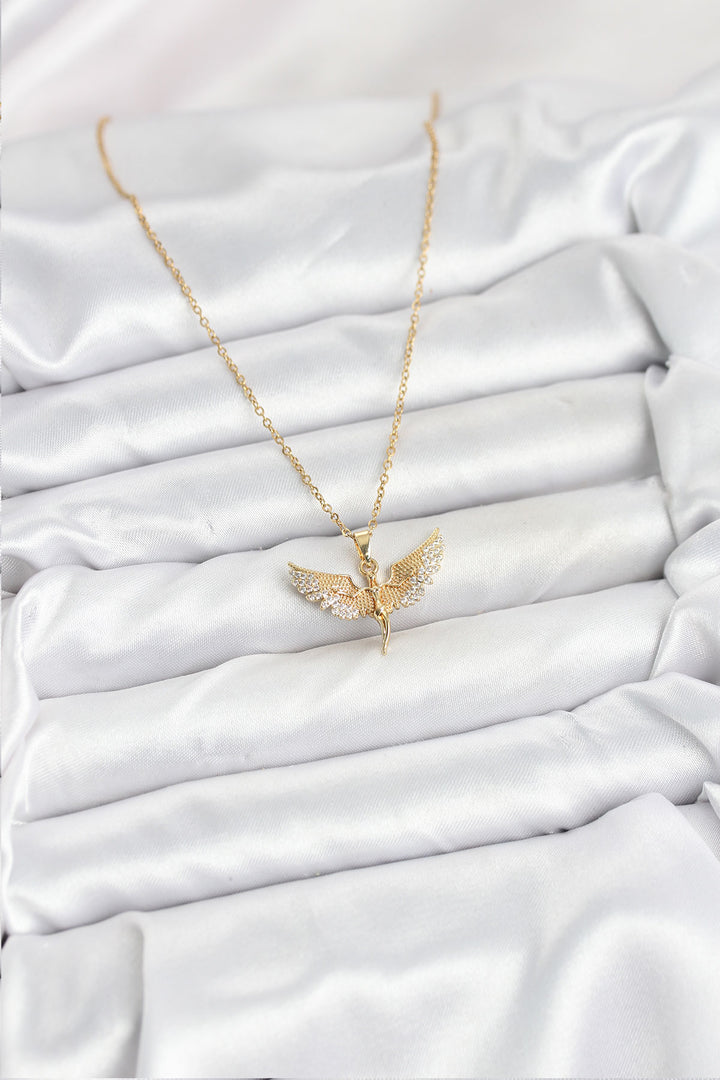 EBJ 316L Steel Chain Gold Color Angel Model Women's Necklace - Bellevue