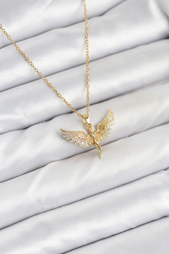 EBJ 316L Steel Chain Gold Color Angel Model Women's Necklace - Bellevue