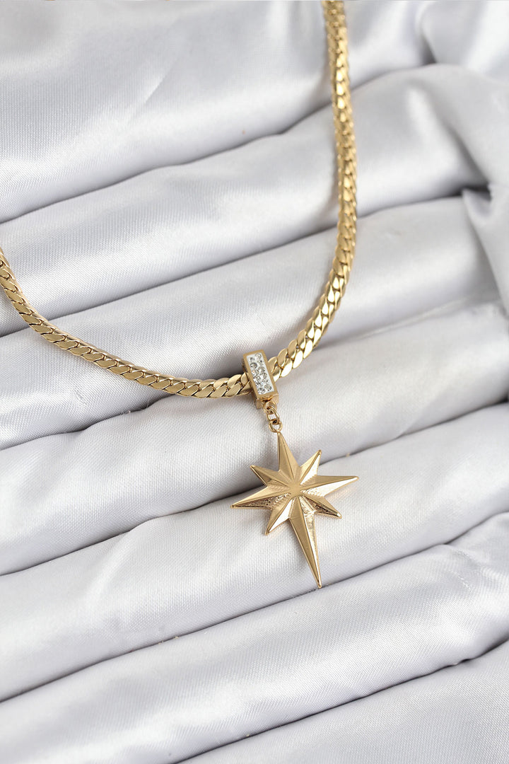 EBJ 316L Stainless Steel Chain Gold Color North Star Model Women's Necklace - Tecámac