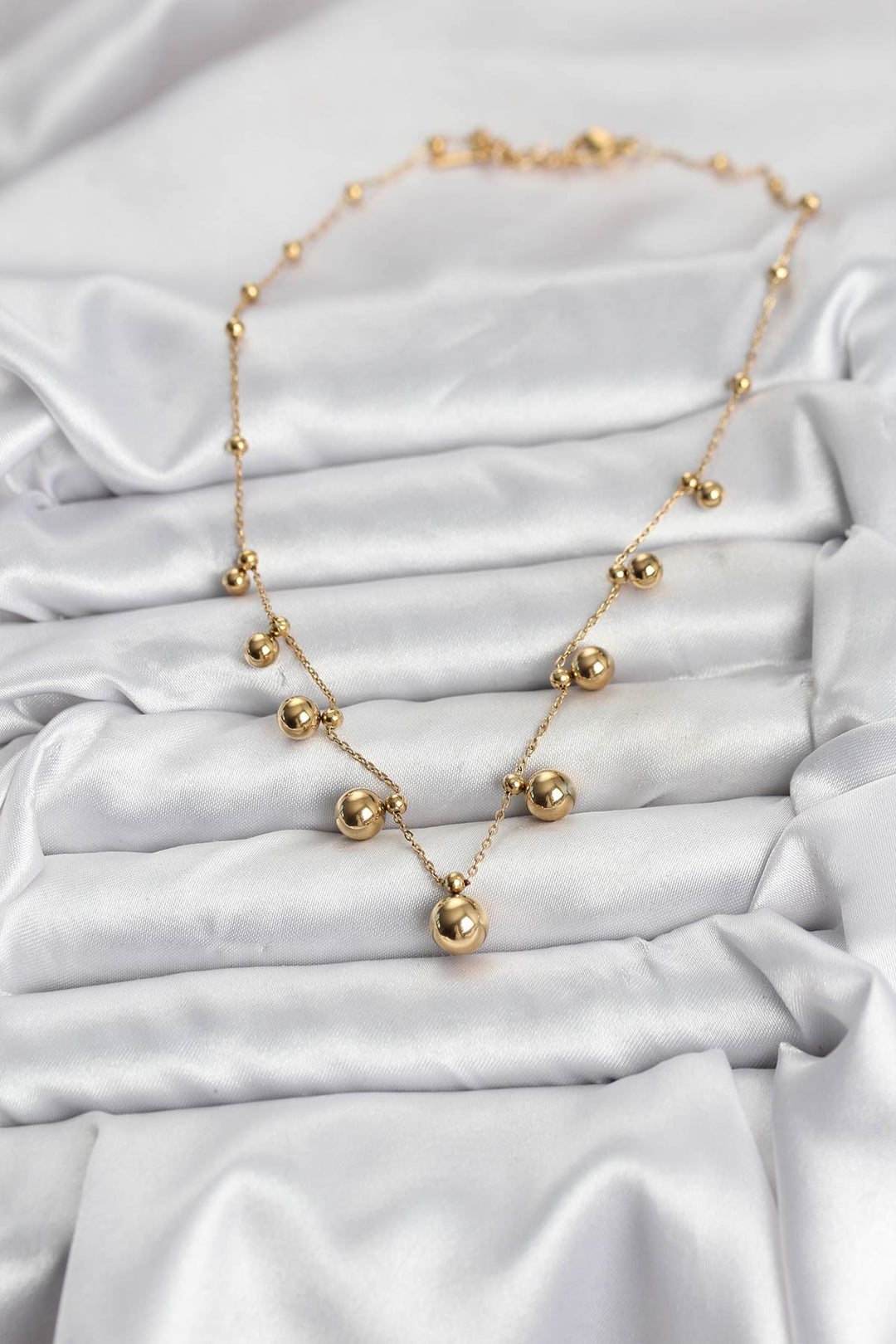 EBJ 316L Çelik Zincir Gold Renk Topçuklu Kolye - Washington