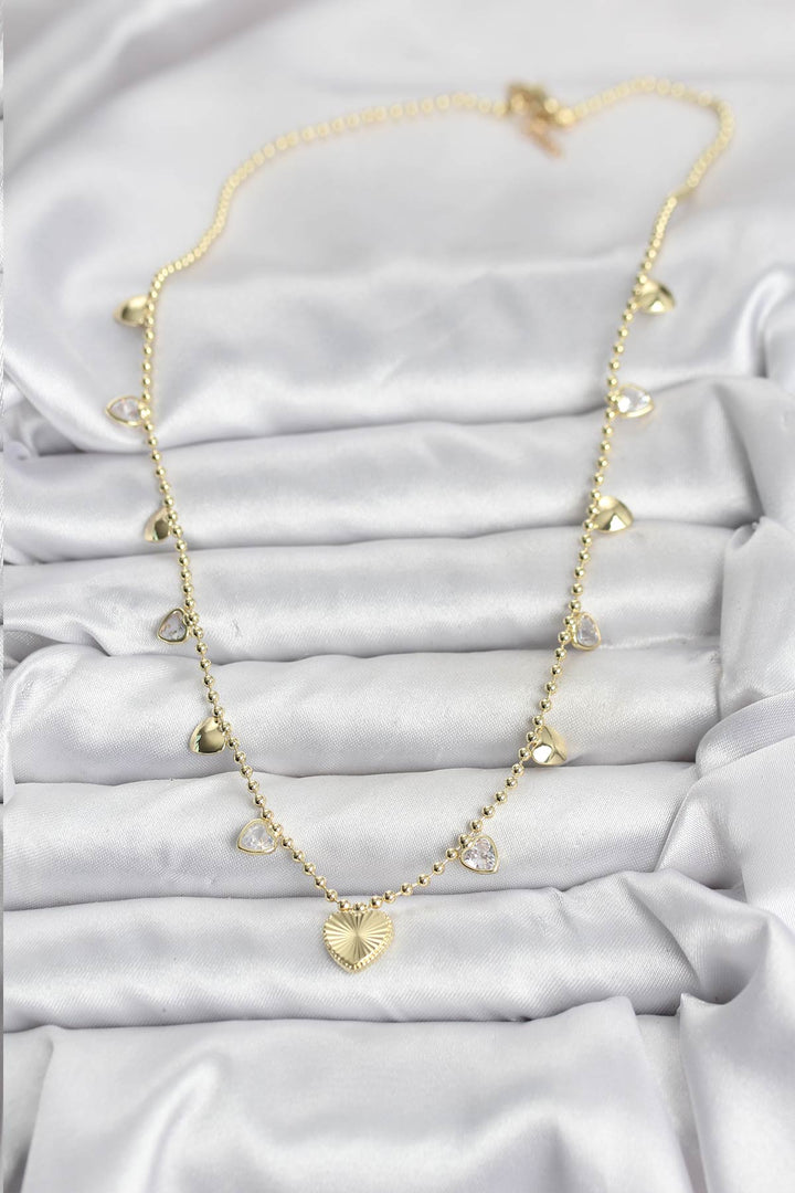 EBJ Rice Gold Color Heart Model Women's Necklace - Corby
