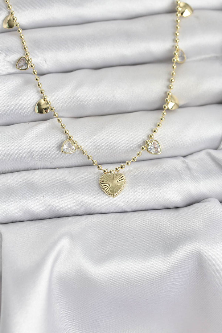 EBJ Rice Gold Color Heart Model Women's Necklace - Corby