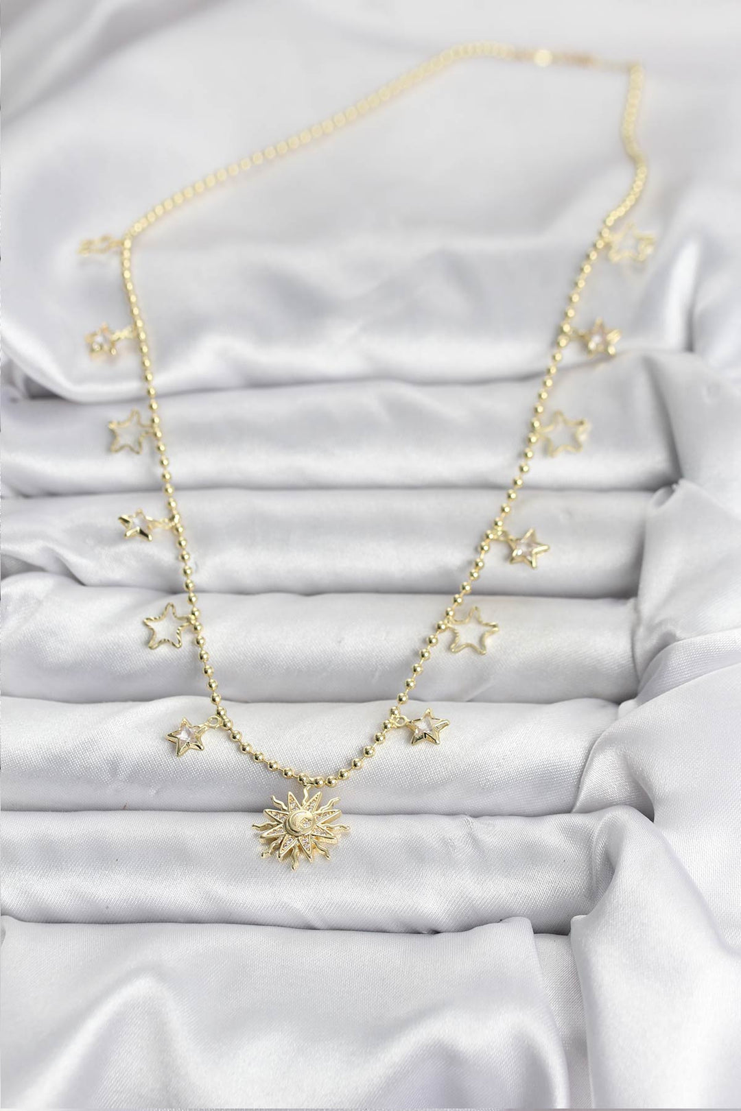 EBJ Rice Gold Color Sun Pattern Women's Necklace - Paterno